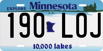 MN license plate 190LOJ
