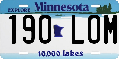 MN license plate 190LOM