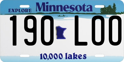 MN license plate 190LOO