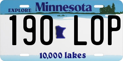 MN license plate 190LOP