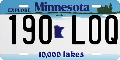 MN license plate 190LOQ