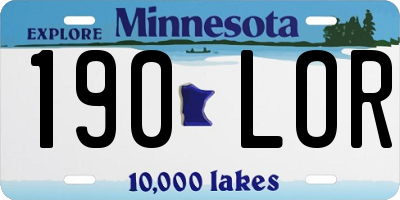 MN license plate 190LOR
