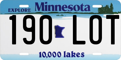 MN license plate 190LOT