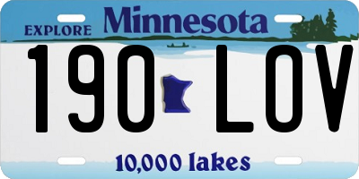 MN license plate 190LOV