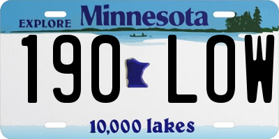 MN license plate 190LOW