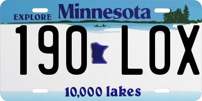 MN license plate 190LOX