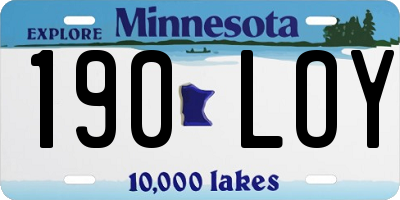 MN license plate 190LOY