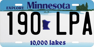 MN license plate 190LPA