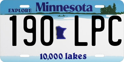 MN license plate 190LPC