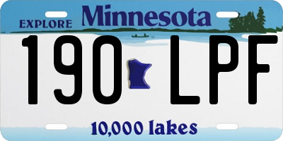 MN license plate 190LPF