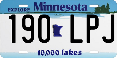 MN license plate 190LPJ