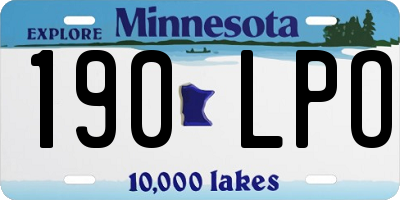 MN license plate 190LPO