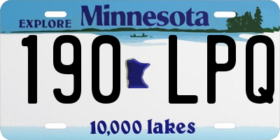MN license plate 190LPQ