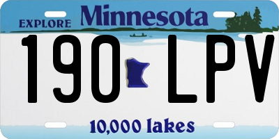 MN license plate 190LPV