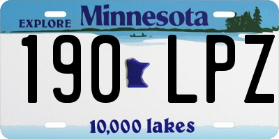 MN license plate 190LPZ