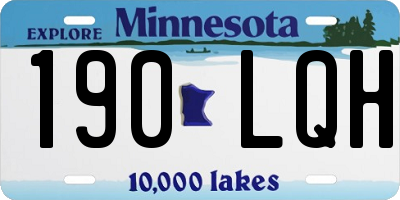 MN license plate 190LQH