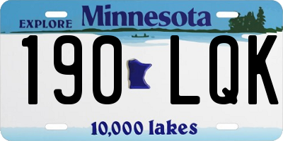 MN license plate 190LQK