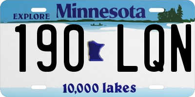 MN license plate 190LQN