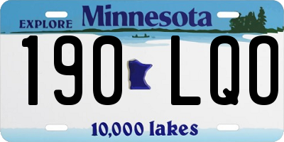 MN license plate 190LQO