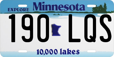 MN license plate 190LQS