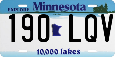 MN license plate 190LQV