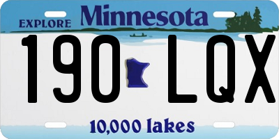 MN license plate 190LQX