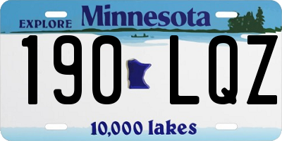 MN license plate 190LQZ