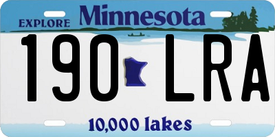 MN license plate 190LRA