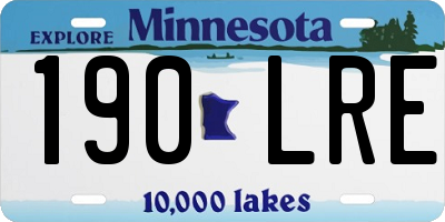 MN license plate 190LRE