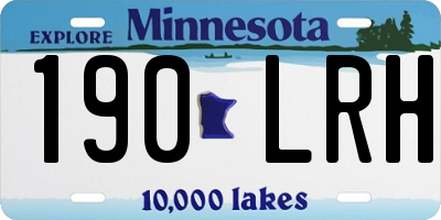 MN license plate 190LRH