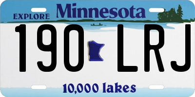 MN license plate 190LRJ
