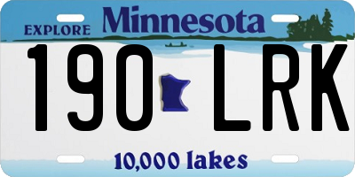 MN license plate 190LRK