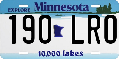 MN license plate 190LRO