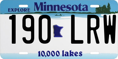 MN license plate 190LRW