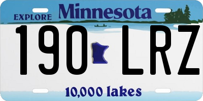MN license plate 190LRZ