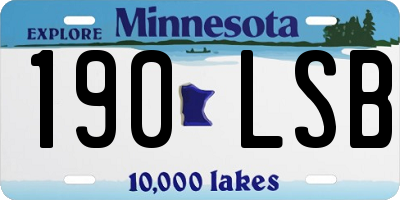 MN license plate 190LSB