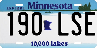 MN license plate 190LSE