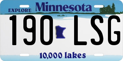 MN license plate 190LSG