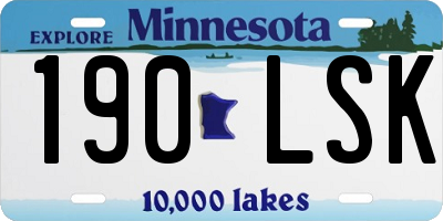 MN license plate 190LSK