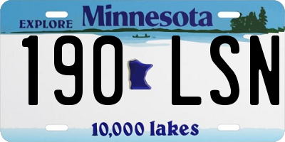 MN license plate 190LSN