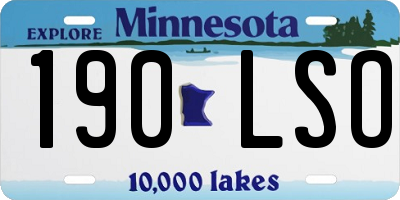 MN license plate 190LSO