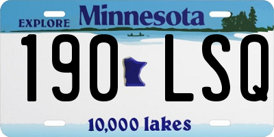 MN license plate 190LSQ