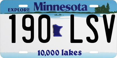 MN license plate 190LSV