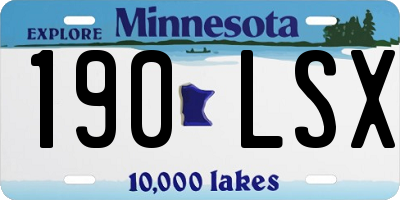 MN license plate 190LSX