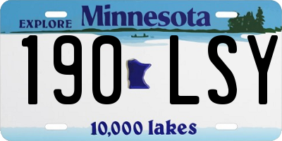 MN license plate 190LSY