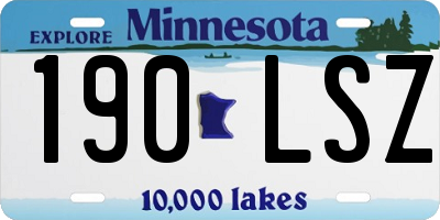 MN license plate 190LSZ