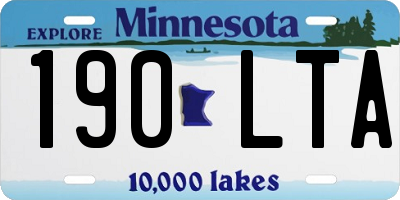 MN license plate 190LTA