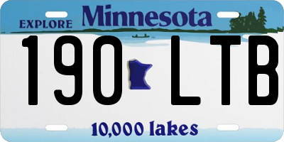 MN license plate 190LTB
