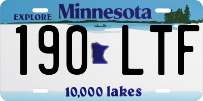 MN license plate 190LTF