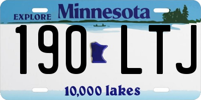 MN license plate 190LTJ